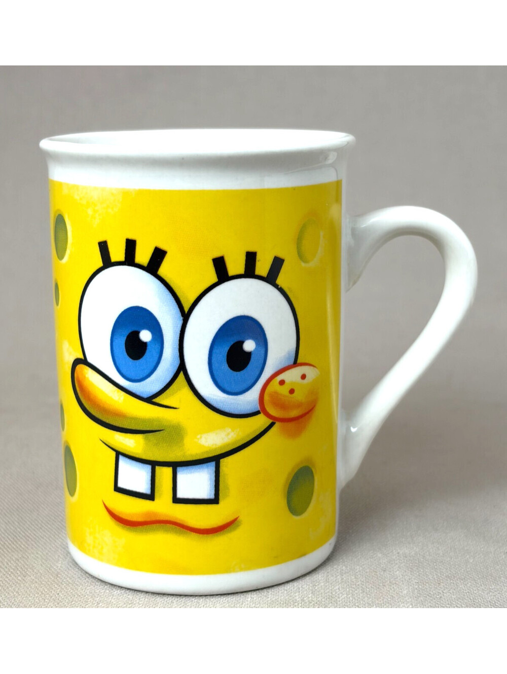 Vintage 2012 SpongeBob SquarePants Coffee Mug Frankford Viacom Yellow Face Cup